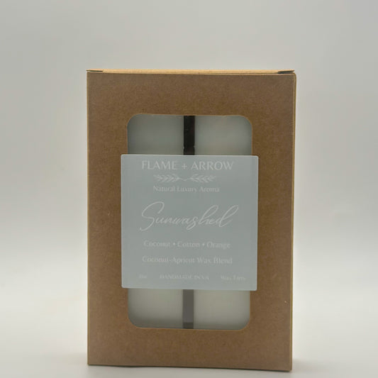 A box of Sunwashed scented coconut apricot wax melts